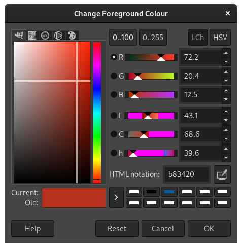 Argentina's swirl colour value