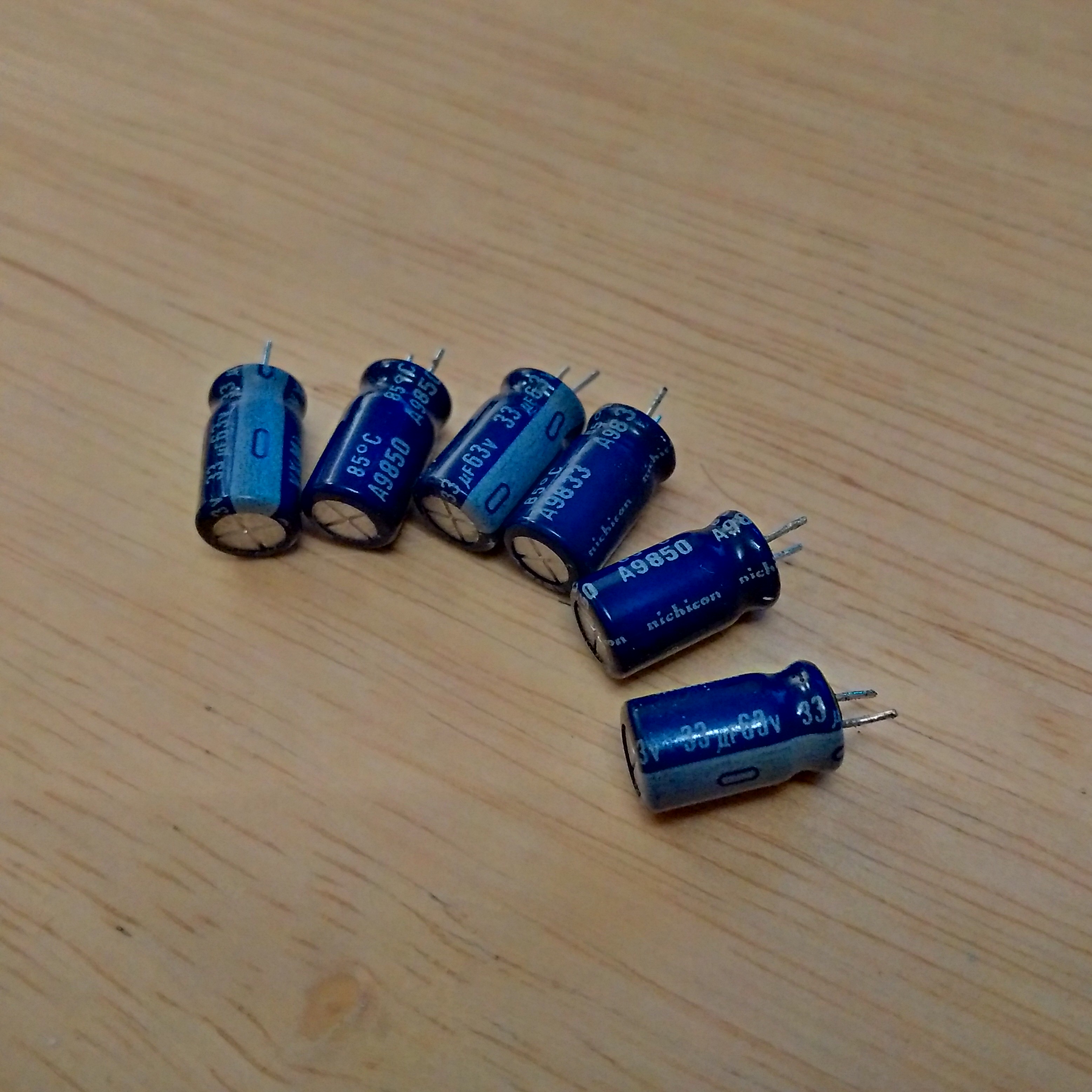 The six capacitors that didn't leak